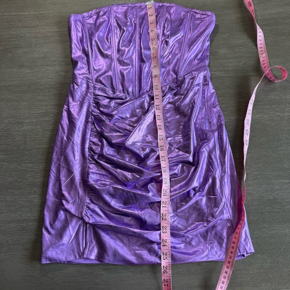 NWT Purple Metallic Neptune Mini Dress Corset Strapless Fashion Nova M - Picture 12 of 12